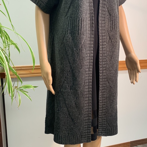 Wool Blend Long Sweater with Short Sleeves - Picture 3 of 7